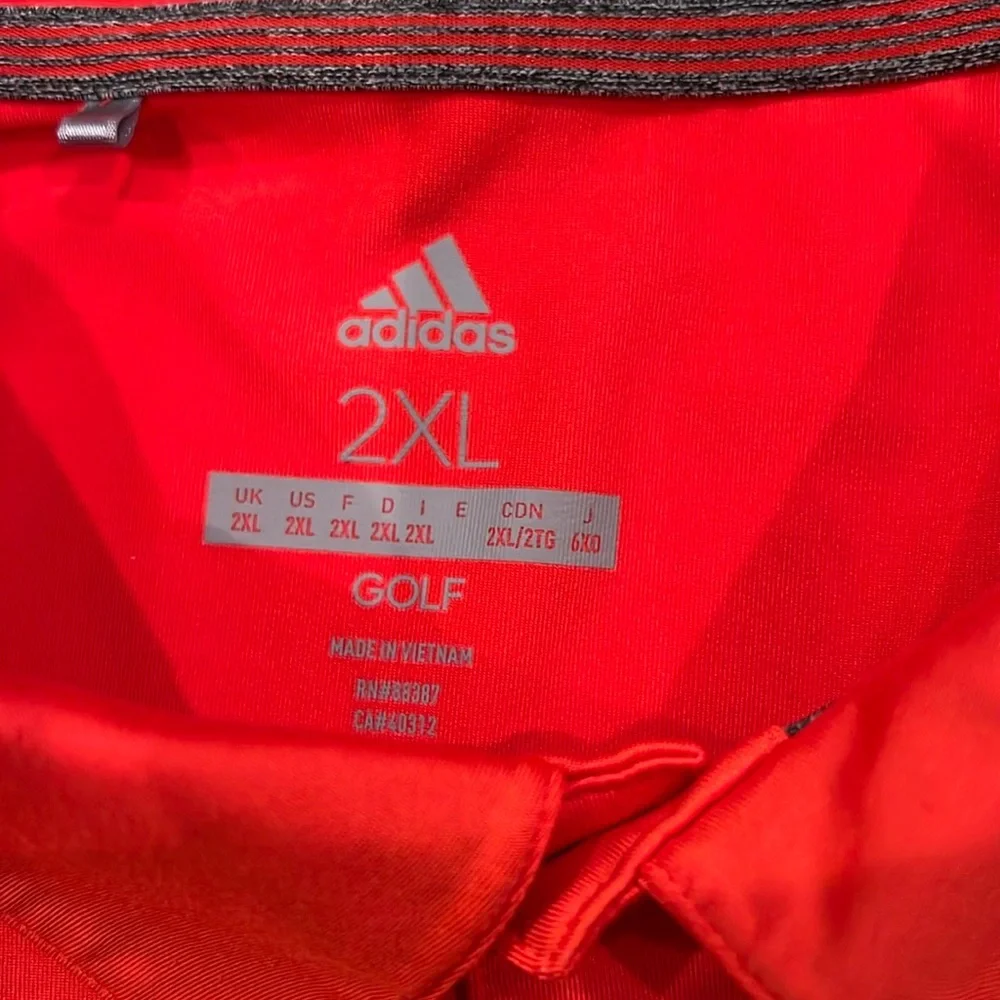 Adidas Golf Orange 3 Button Polo Shirt Pristine Condition Size 2XL